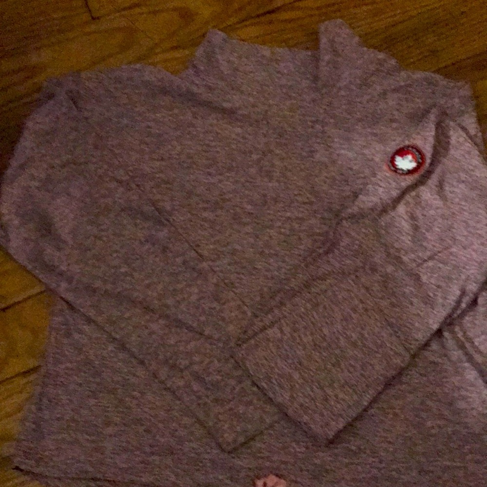 Canada weather gear women supreme soft mock neck sweatshirt blush with gray